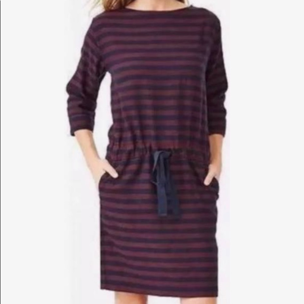 Gap Dress Waist Tye Purple Blue Stripe Small